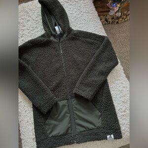 adidas olive green Teddy Jacket